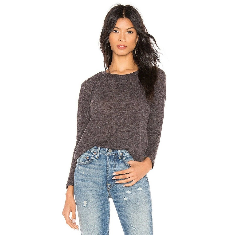 David Lerner Puff Sleeve Pullover Charcoal Size S